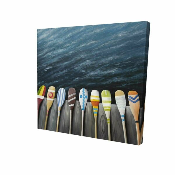 Fondo 12 x 12 in. Colorful Paddles on the Dock-Print on Canvas FO2792556
